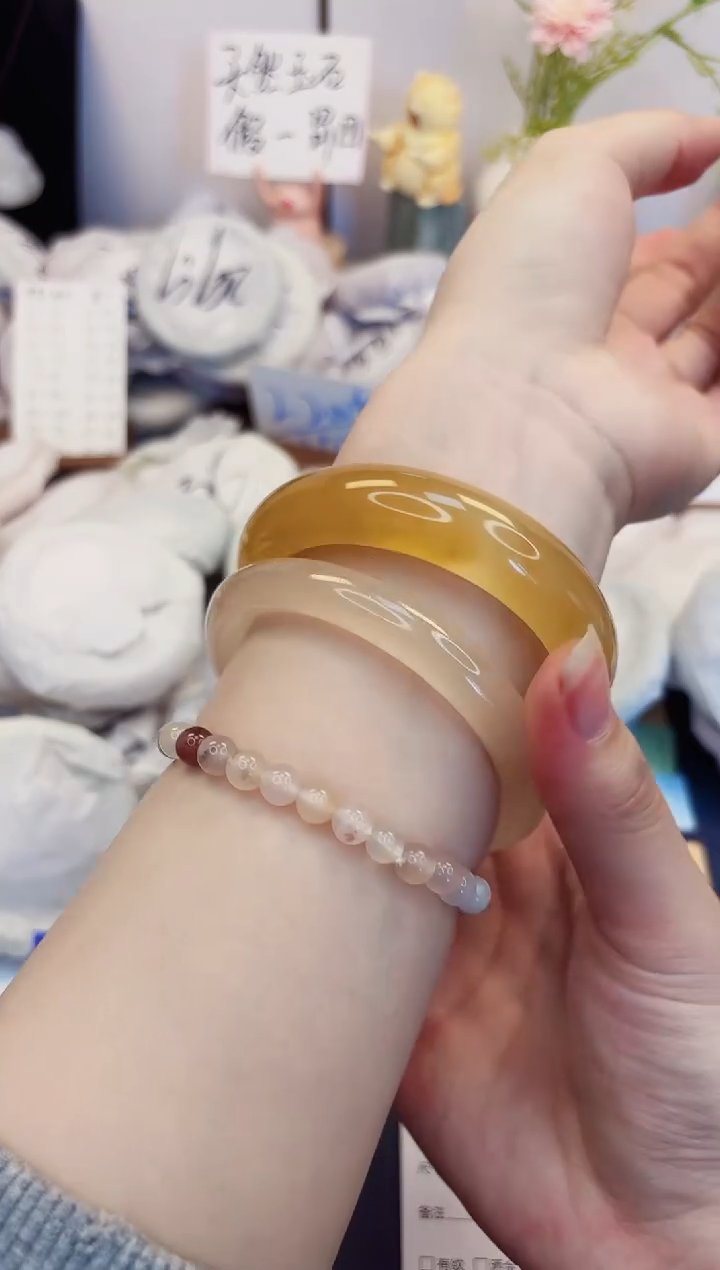【闪购商品】石英质玉手镯未镶嵌221-财气镯-圈口57