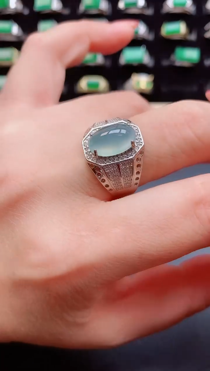 【闪购商品】翡翠戒指银S925镶嵌12121
