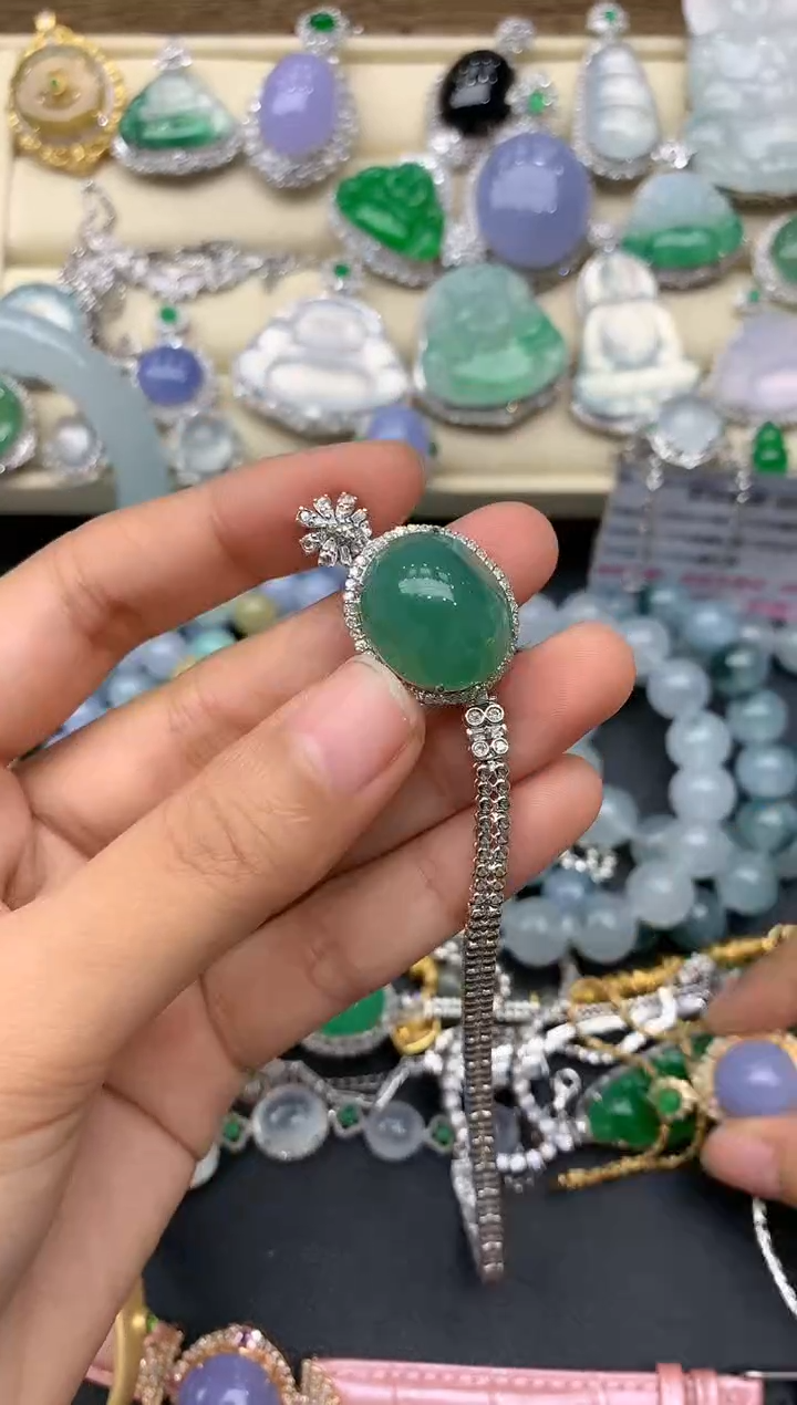 【闪购商品】翡翠手链18K金镶嵌284-中国好珍宝