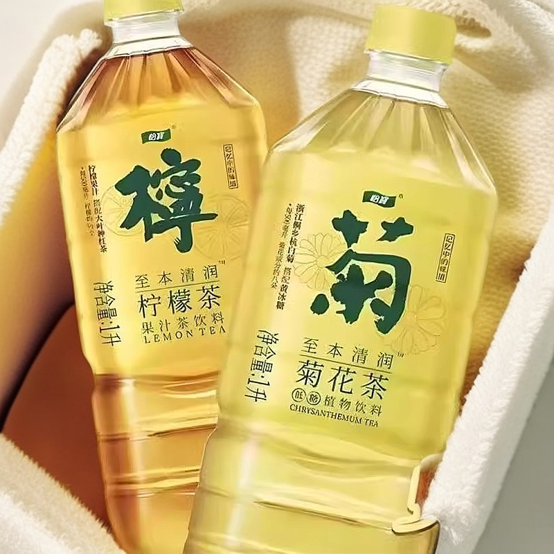 怡宝菊花茶1L柠檬茶饮料植物至本果汁清润家庭畅饮清热解腻大瓶装