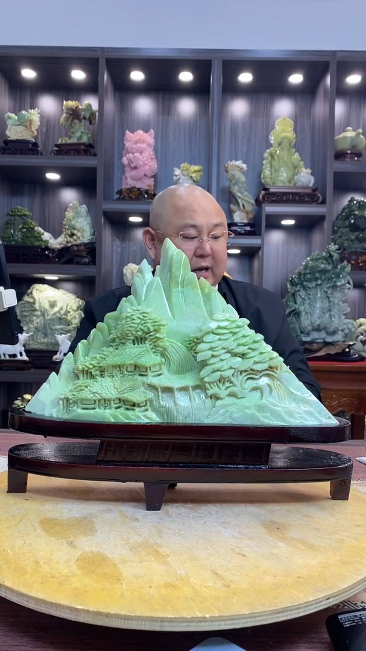 玉万**牧 玉岫岩料手工雕刻装饰摆件居家送礼一物一图精品摆件