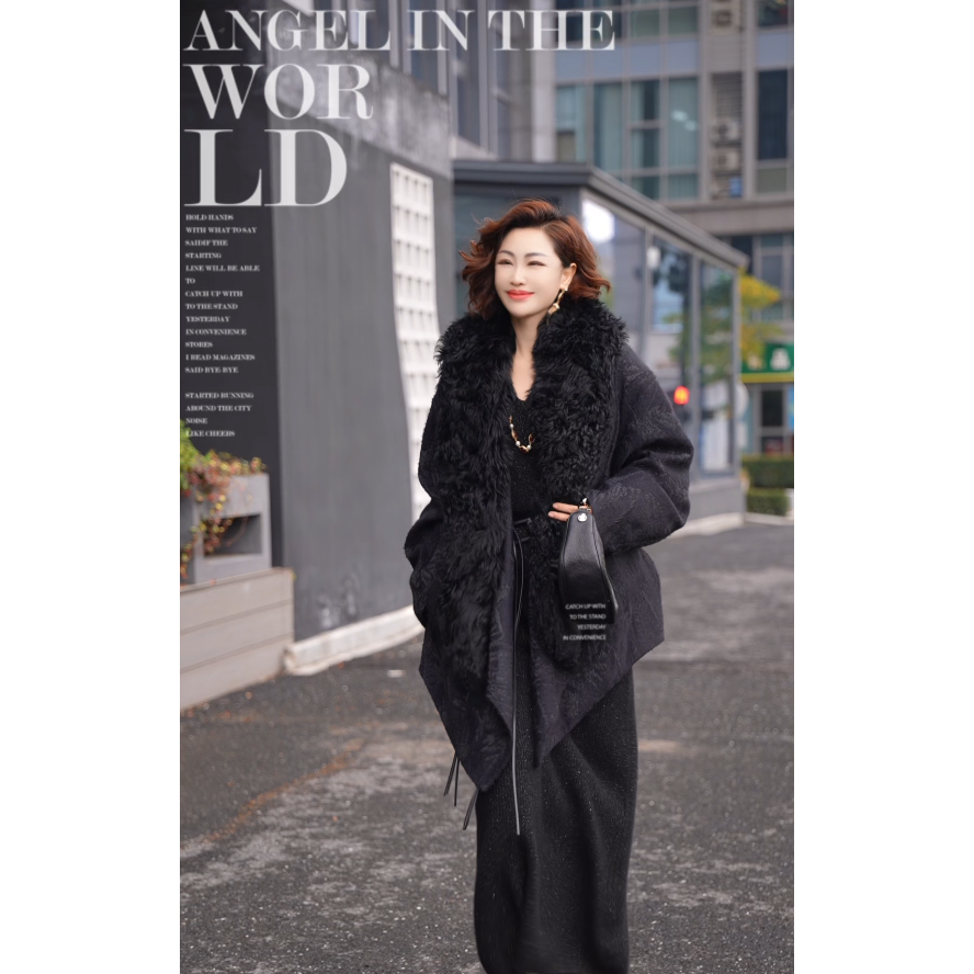 【渣渣推荐鹅绒服】LS24883款 加厚加厚时尚休闲鹅绒服拼皮毛一体