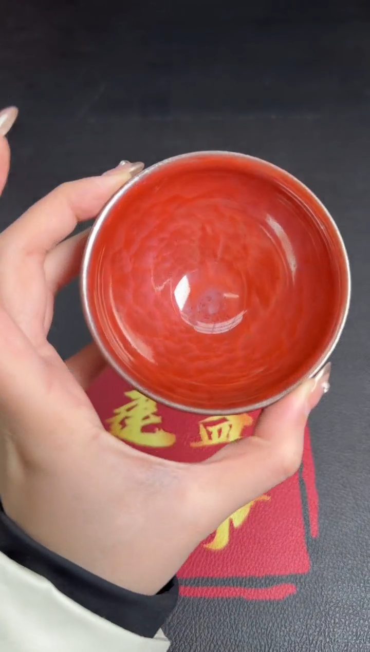 茶盏廖设生柿红祥云72