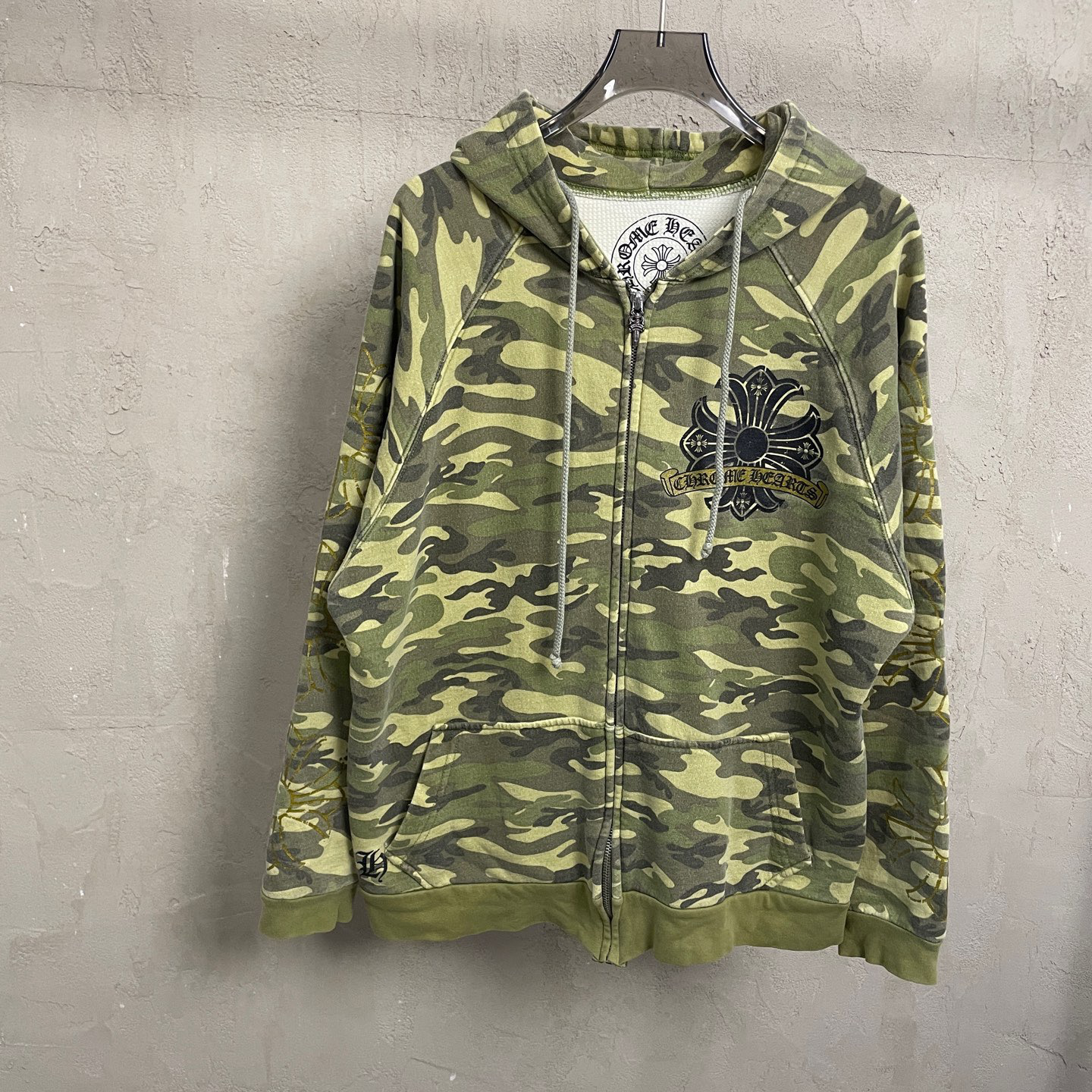 99新 Chrome Hearts/克罗心 迷彩超限量烫金大马蹄拉链外套