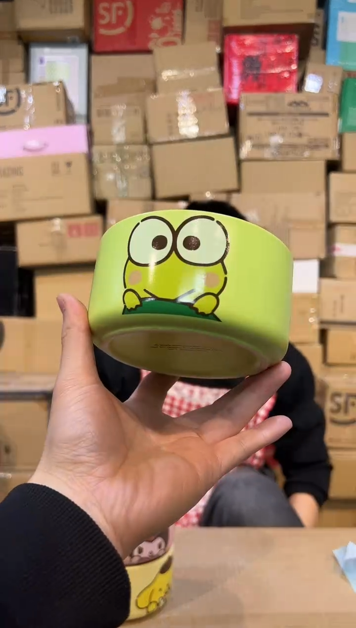 【闪购商品】杯陶瓷碗大眼蛙碗