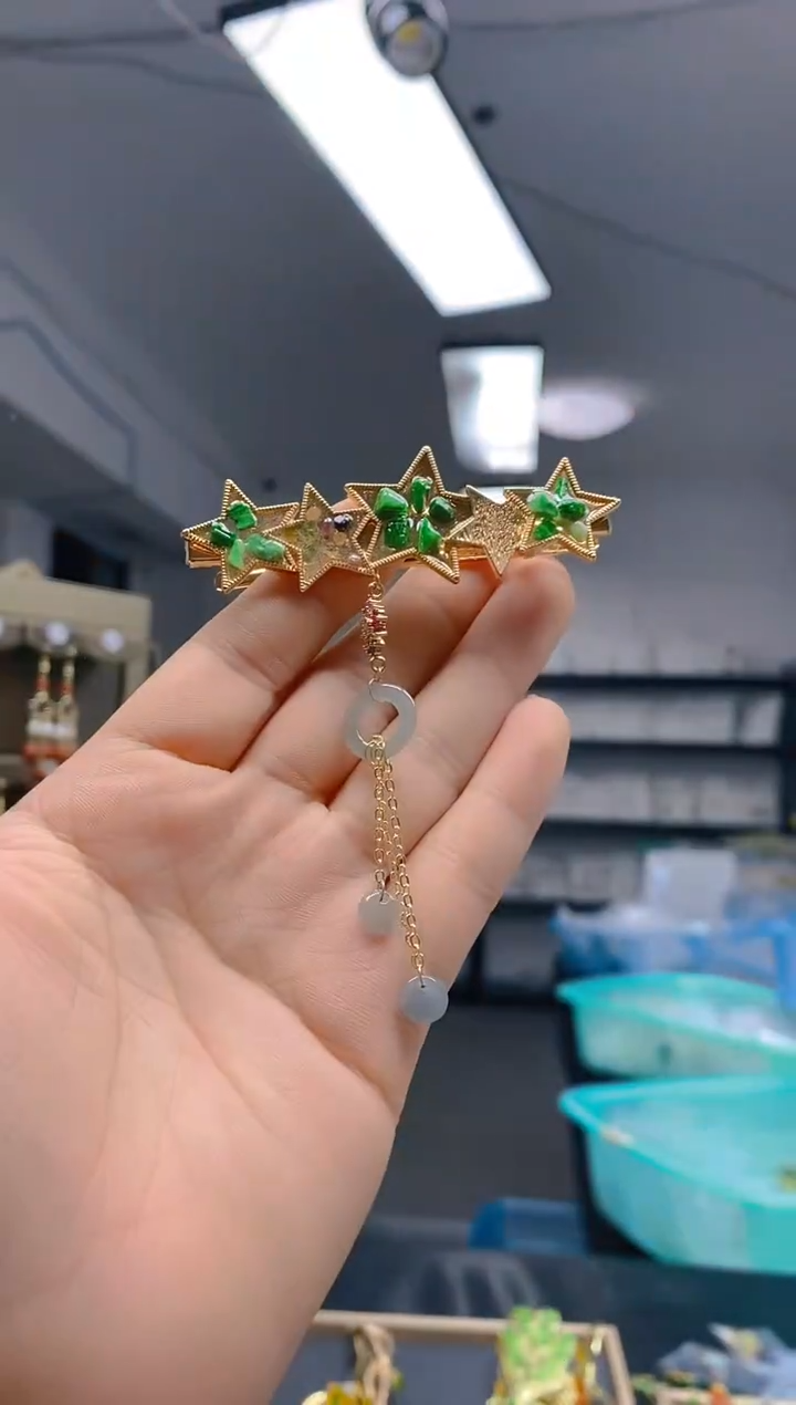 【闪购商品】翡翠耳饰合金279翡翠发簪