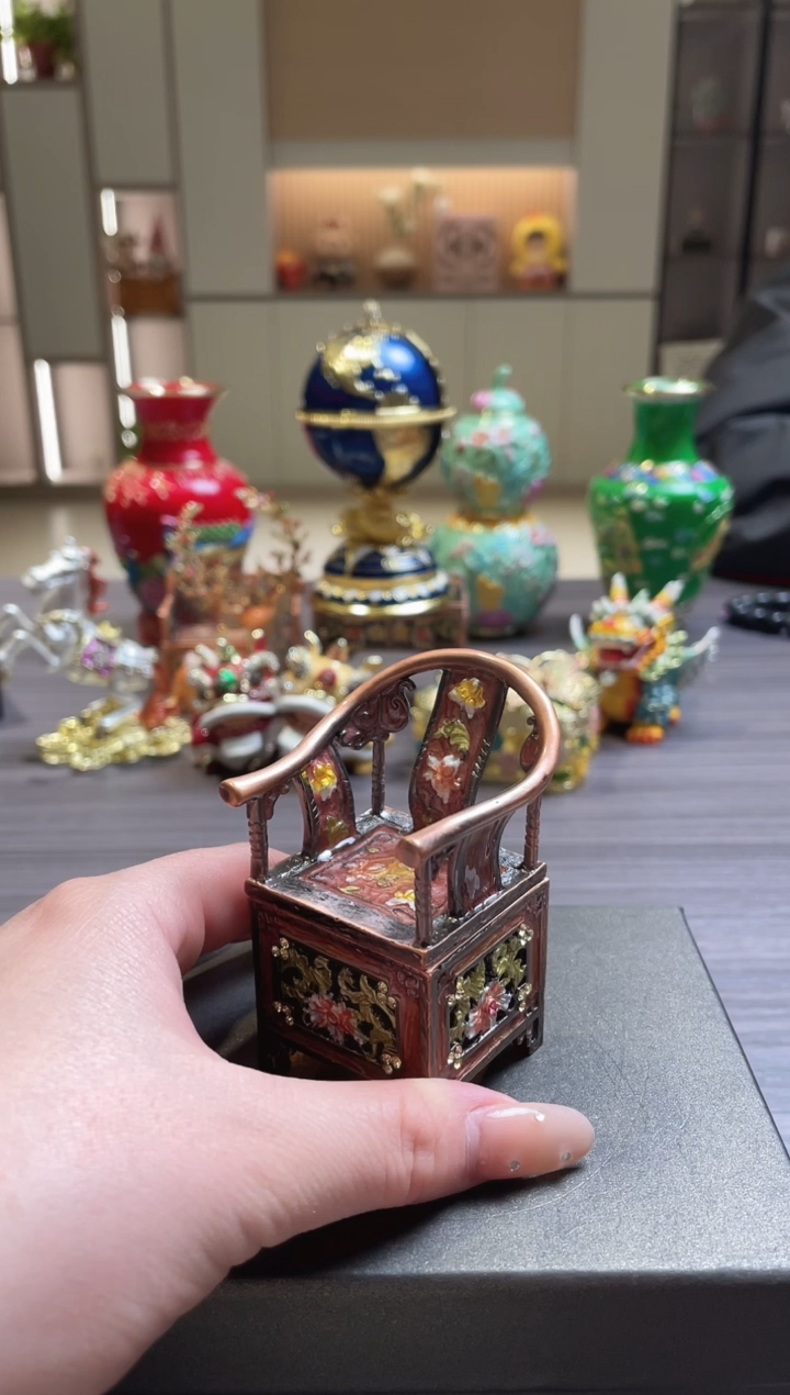 摆件七宝烧珐琅彩首饰盒