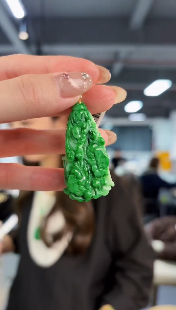 【闪购商品】翡翠颈饰18K金镶嵌 缅料A货/支持复检/一件