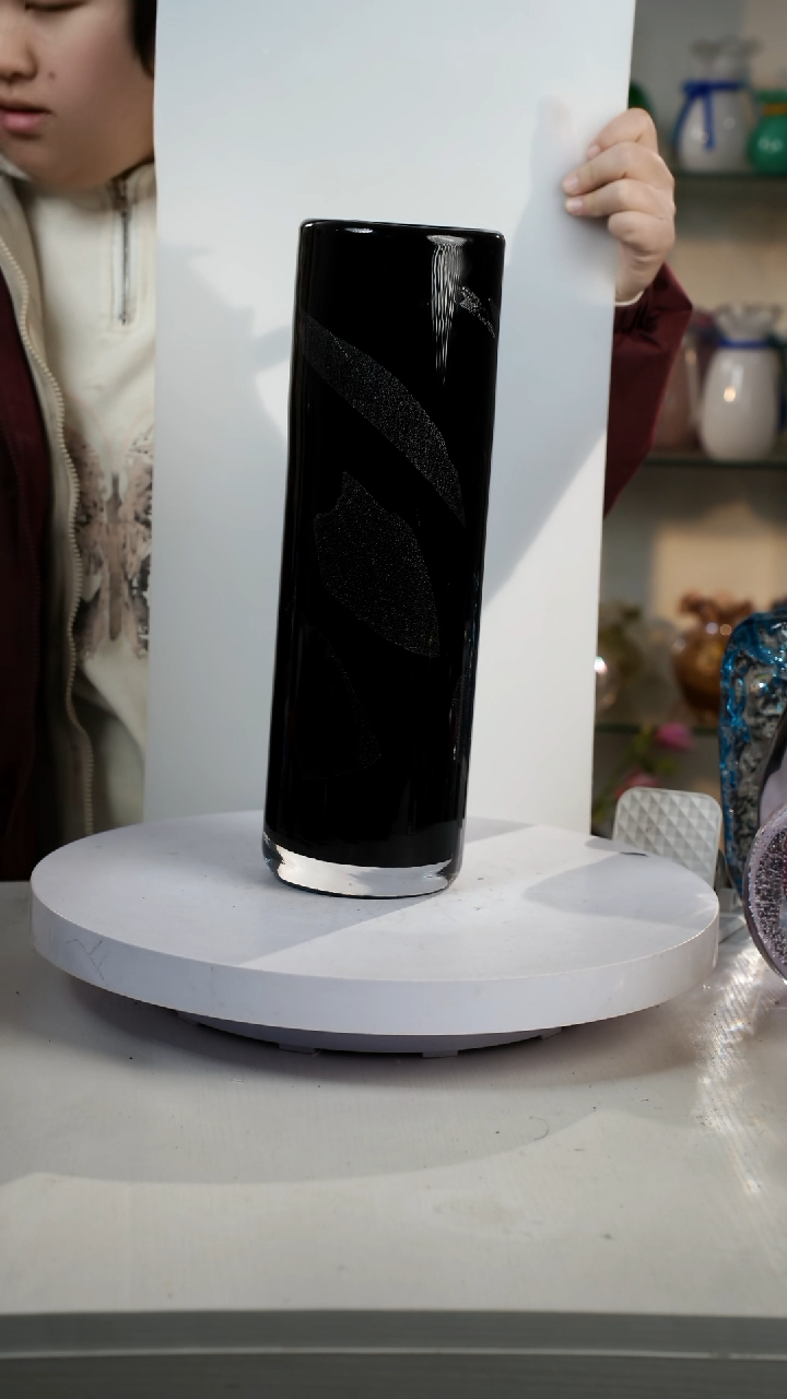 【闪购商品】琉璃【弘扬】高38轻奢琉璃花器正常手工痕迹