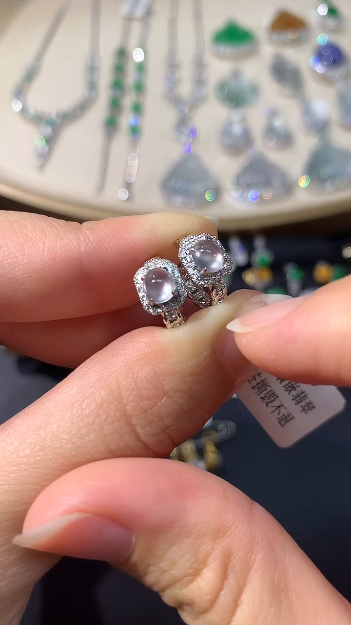 翡翠18K金镶嵌耳饰A09 |  多样性发其一 |  2680