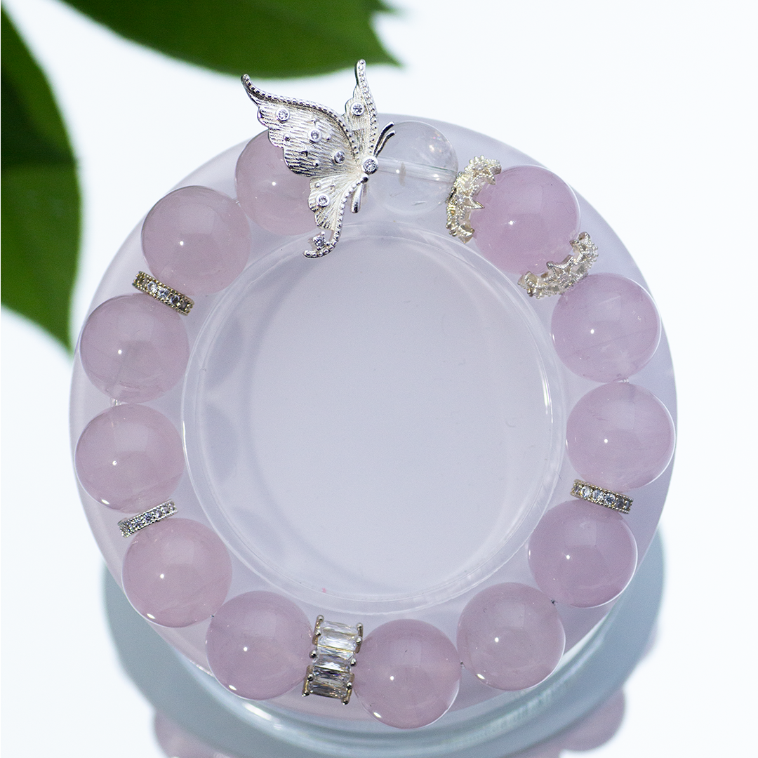 粉水晶路路通手链 FS1 合金配件蝴蝶 14mm+