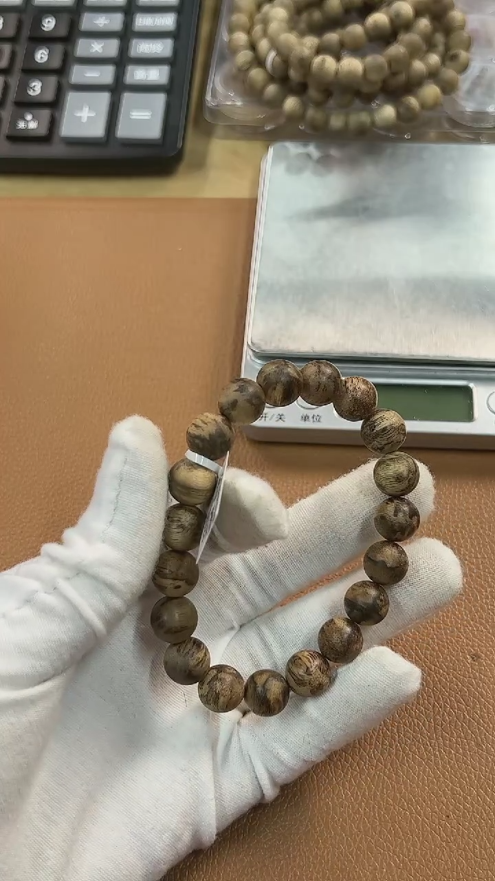 【闪购商品】沉香手串香港虎斑棋1.0单圈02022562