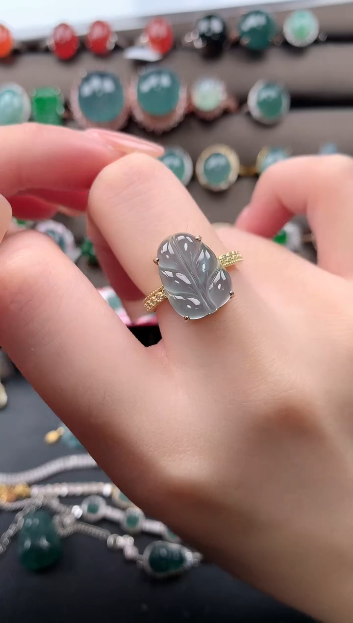 【闪购商品】翡翠戒指银S925镶嵌52141