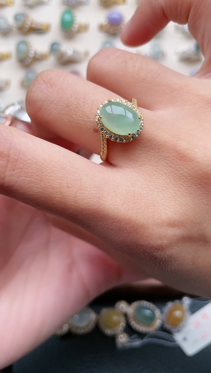 【闪购商品】翡翠戒指银S925镶嵌1111