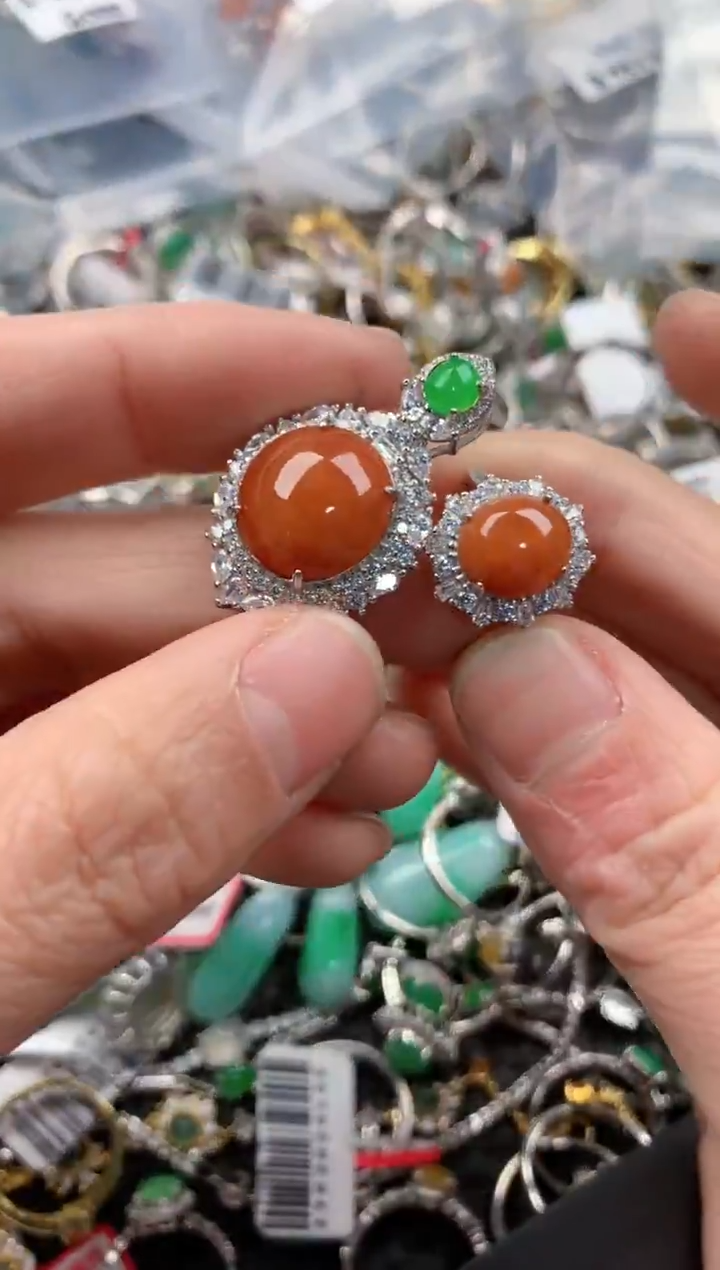 银S925镶嵌戒指翡翠777      5