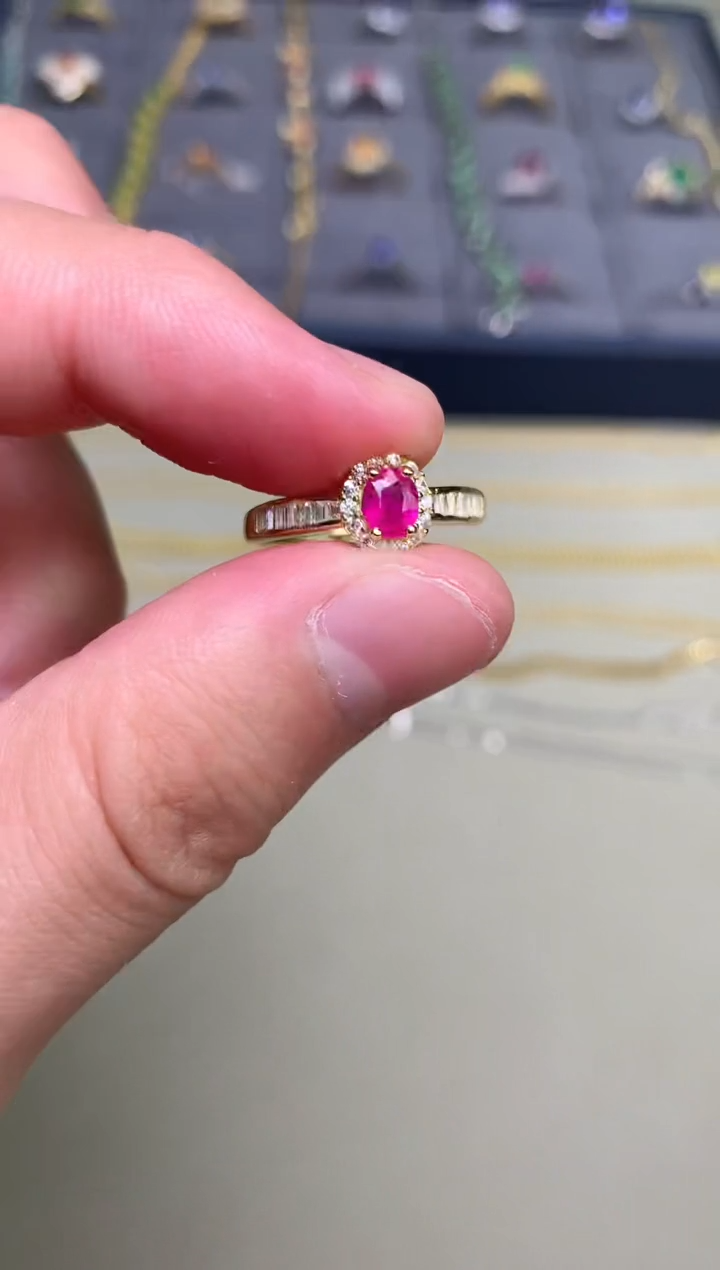 【闪购商品】红宝石戒指银S925镶嵌戒指