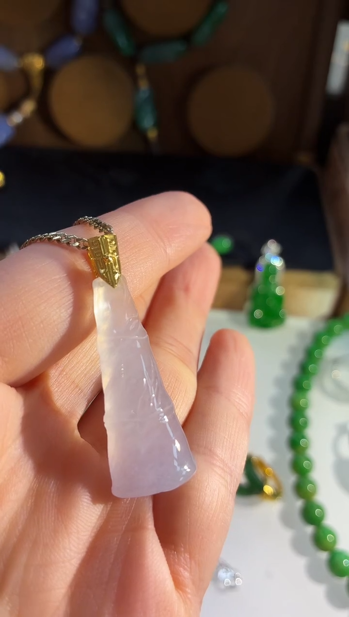 吊坠(不含链)18K金镶嵌翡翠吊坠