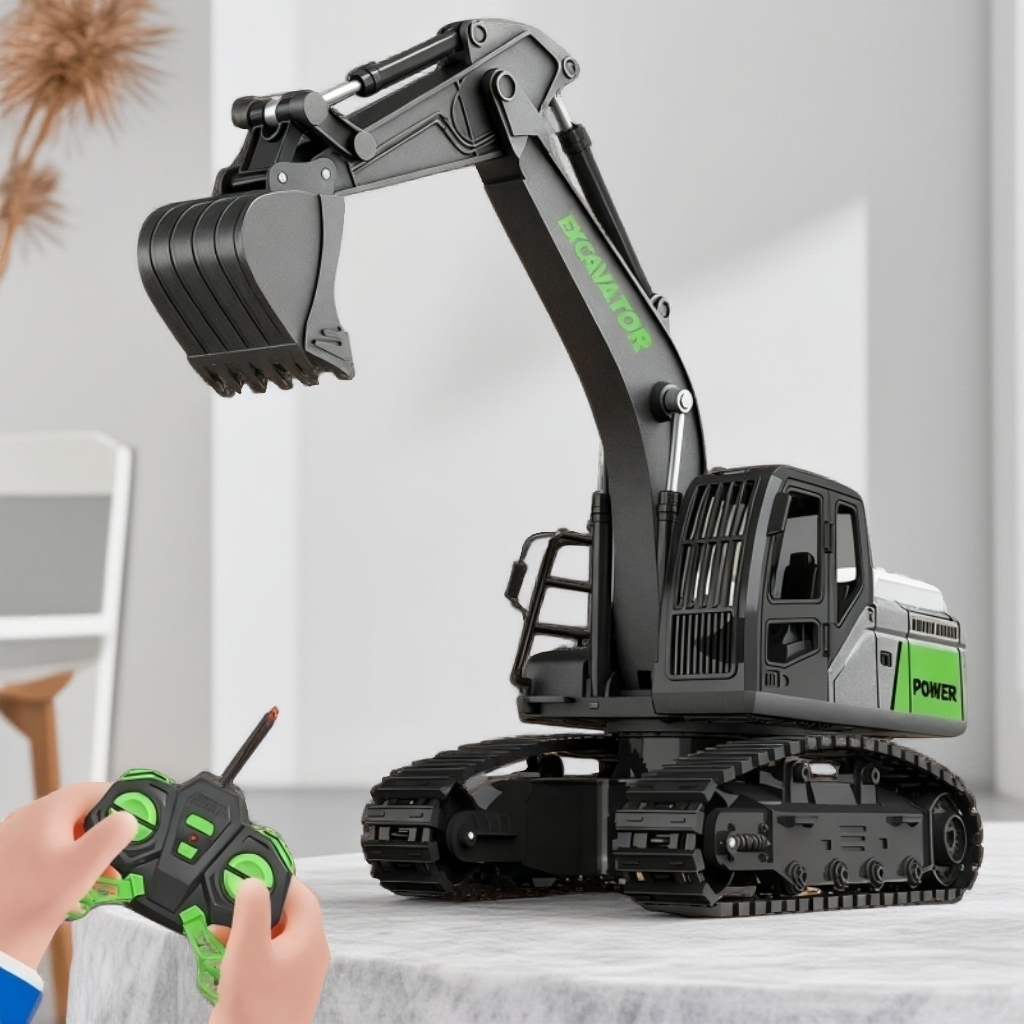 【贝0】遥-控挖掘机-玩具工程车模型男孩玩具益智礼物挖掘机科学