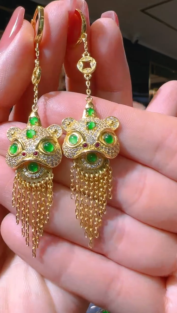 【闪购商品】翡翠耳饰银S925镶嵌028（多样性发货）