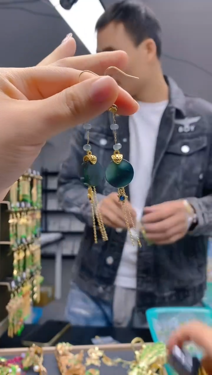 【闪购商品】翡翠耳饰合金0116翡翠耳钩