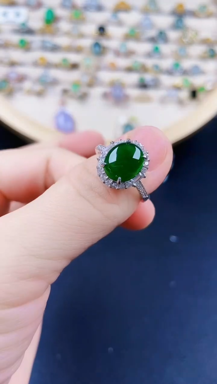 【闪购商品】翡翠戒指银S925镶嵌120120120