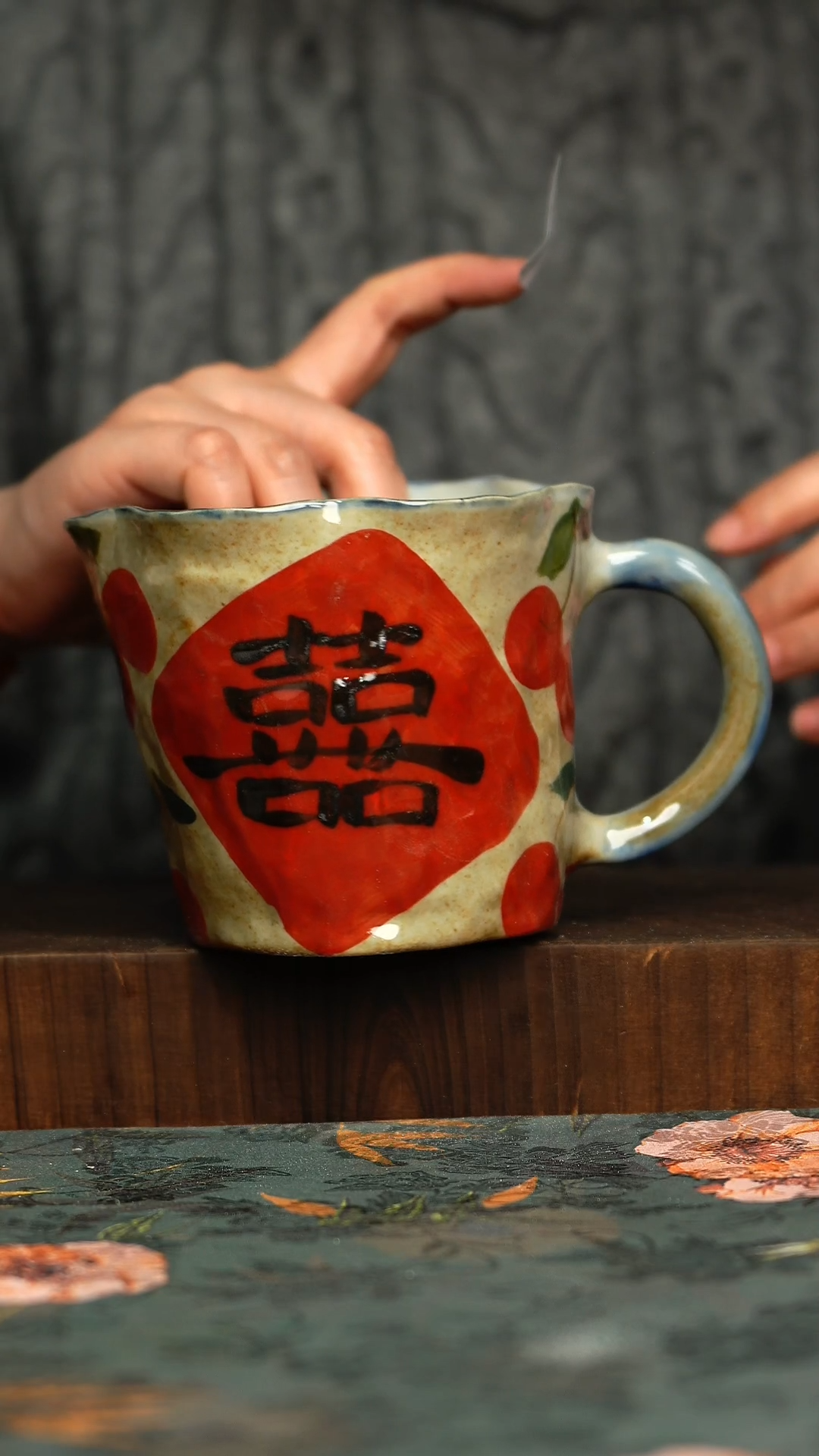 杯釉下彩手工手绘同款陶器