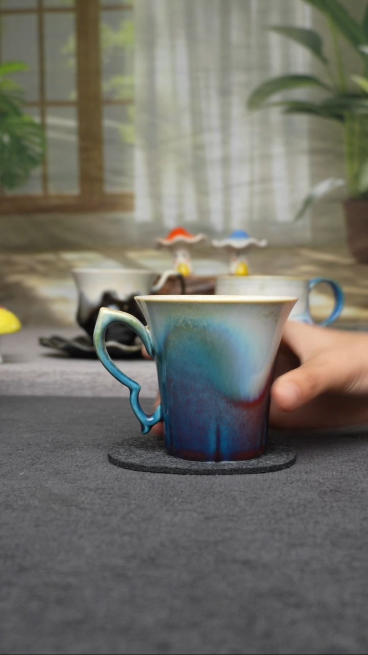 杯子陶815景德镇手工手创杯子 带冰裂纹