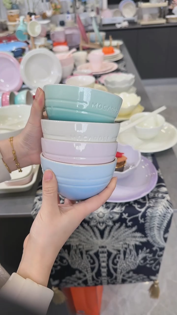 【闪购商品】瓷六色米饭碗