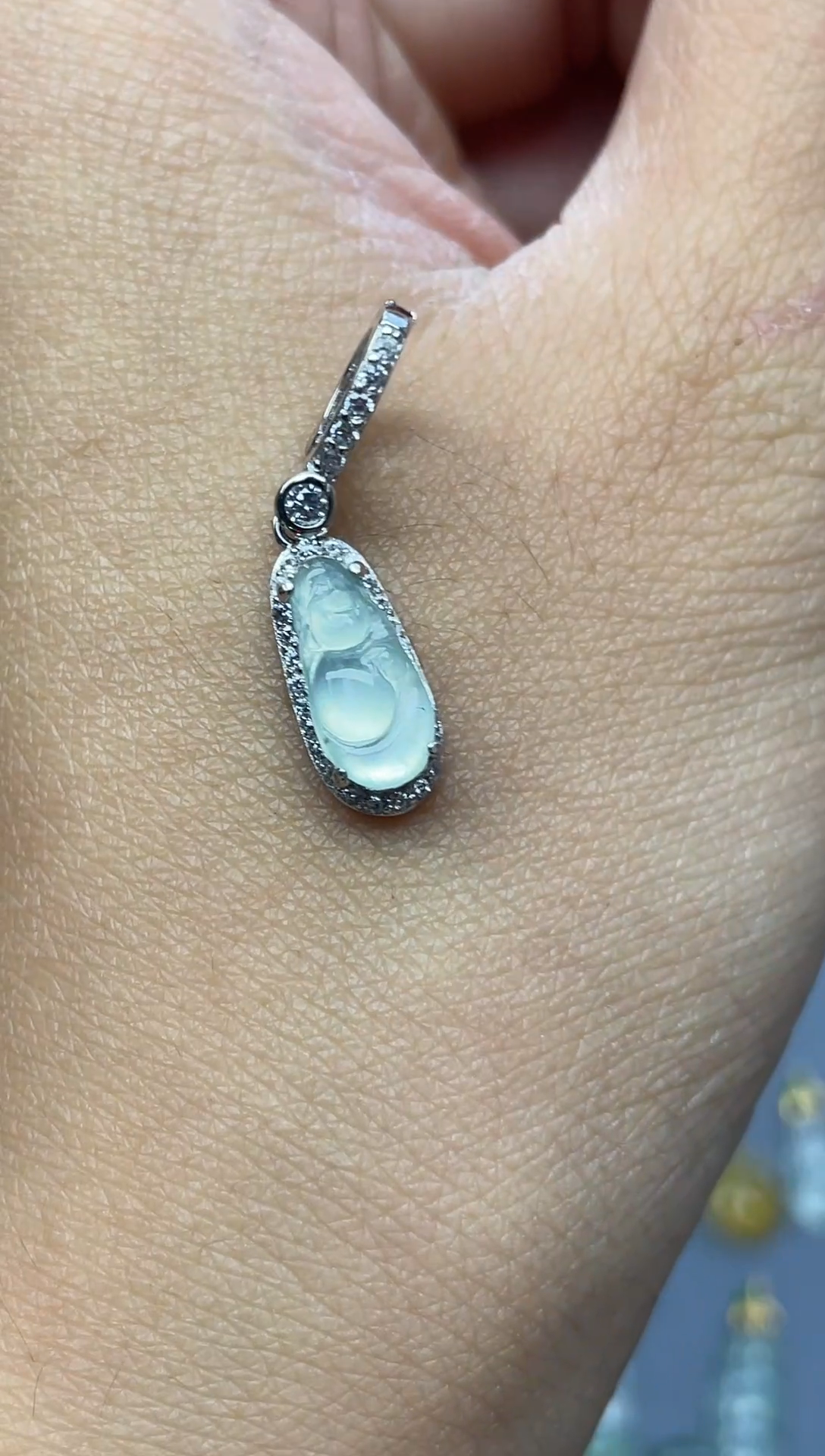 颈饰银S925镶嵌翡翠18号链接纯天然A货缅甸翡翠