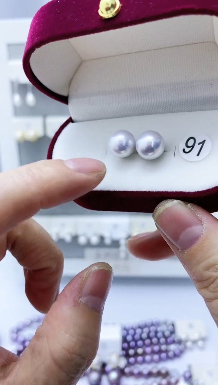 【闪购商品】淡水珍珠耳饰银S925镶嵌91