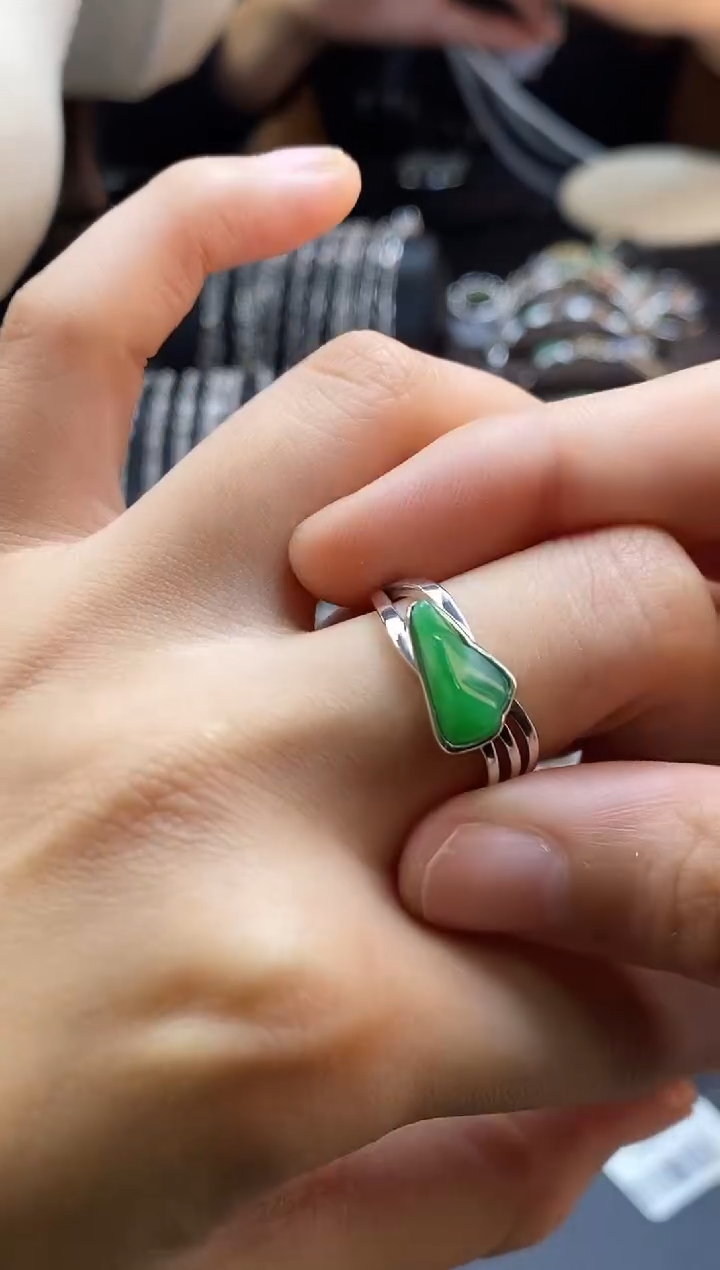 颈饰银S925镶嵌翡翠0371