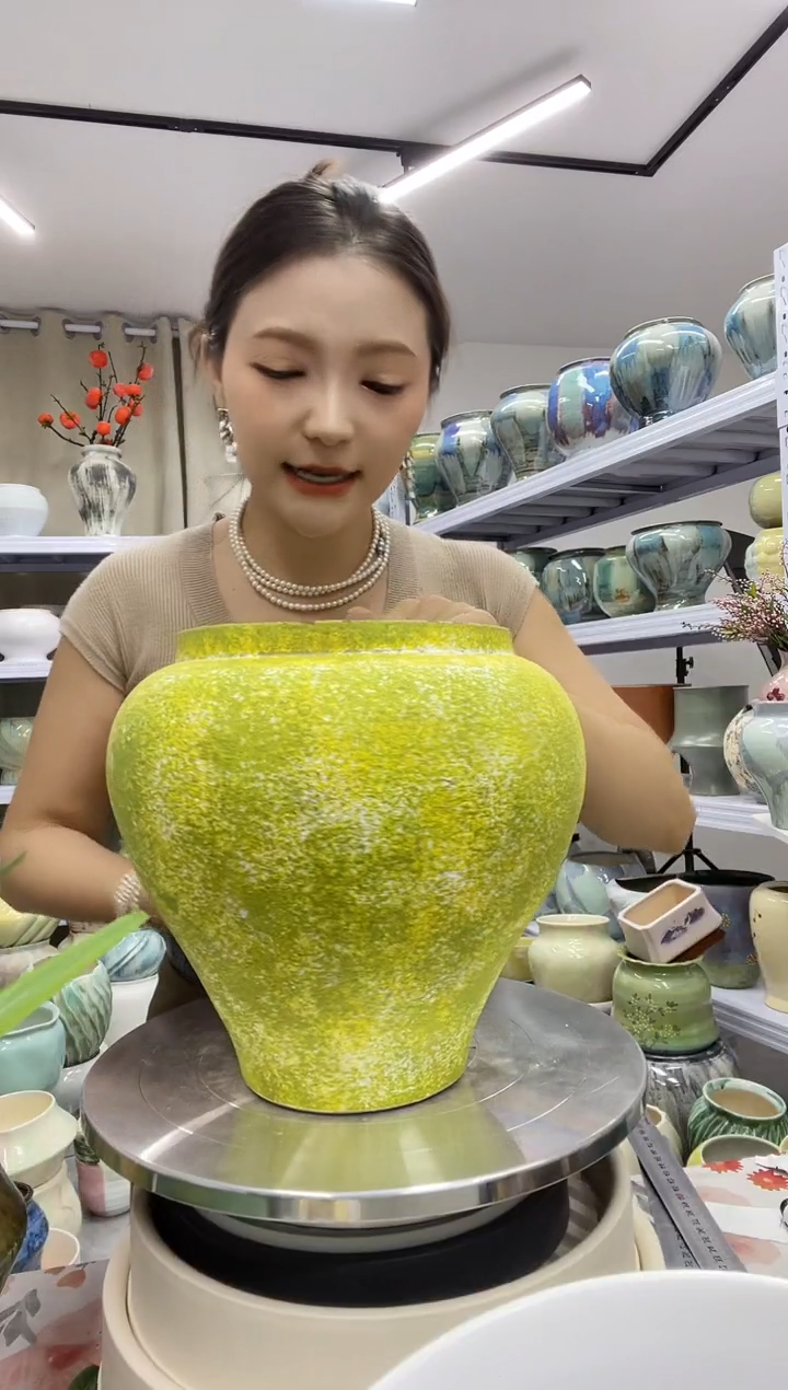 9.13陶瓷花盆直播链接口16.5高22.5