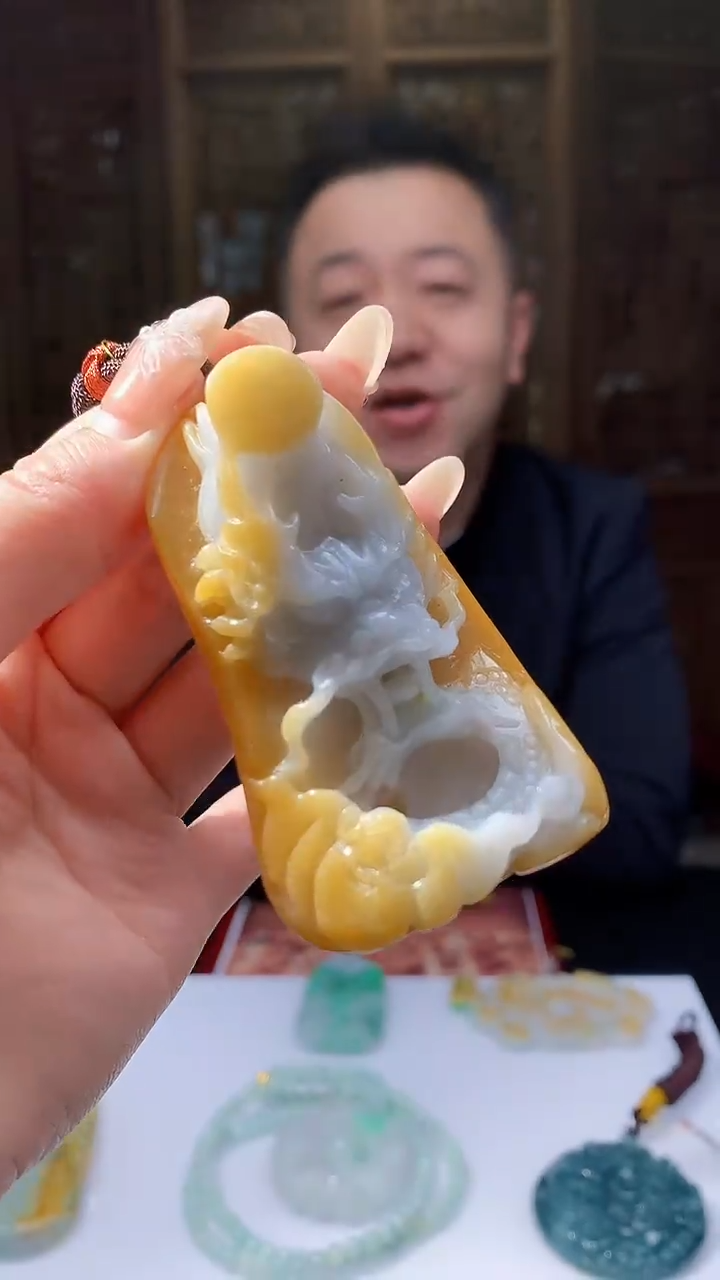 【闪购商品】定制翡翠未镶嵌8051jj-毛货挂件27