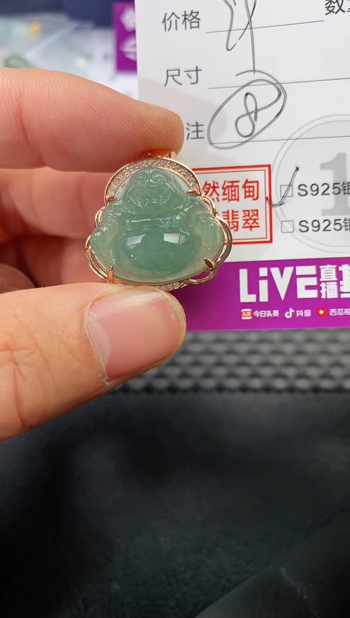 颈饰银S925镶嵌翡翠颜99