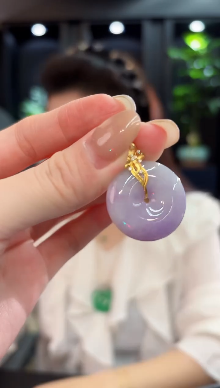 吊坠(不含链)18K金镶嵌翡翠 缅料A货/支持复检/一件