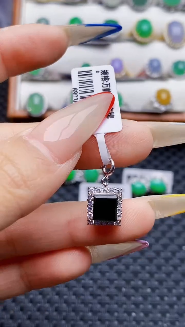 银S925镶嵌戒指翡翠6711