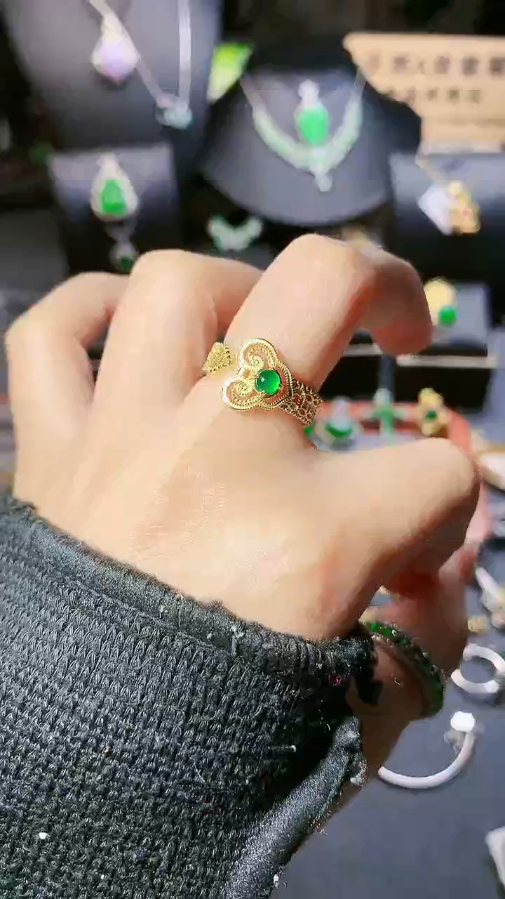 【闪购商品】翡翠戒指银S925镶嵌戒指
