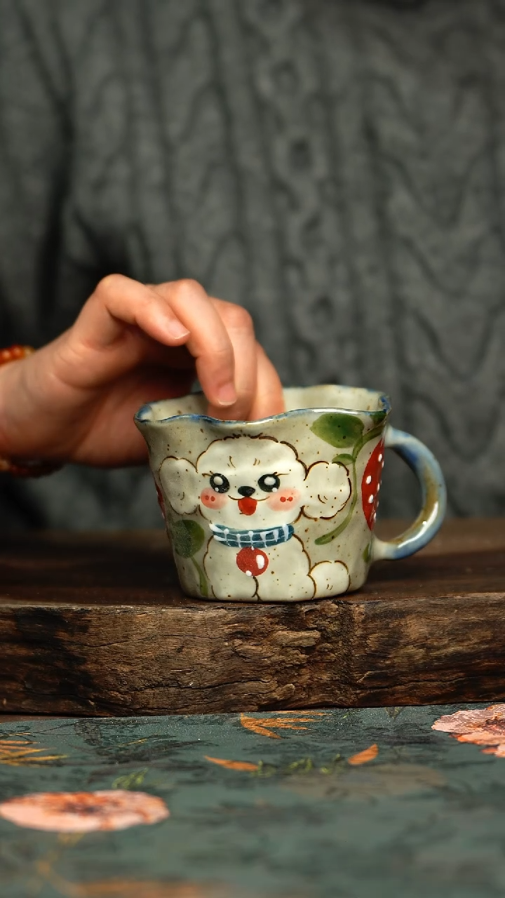 【闪购商品】杯釉下彩手工手绘同款陶器