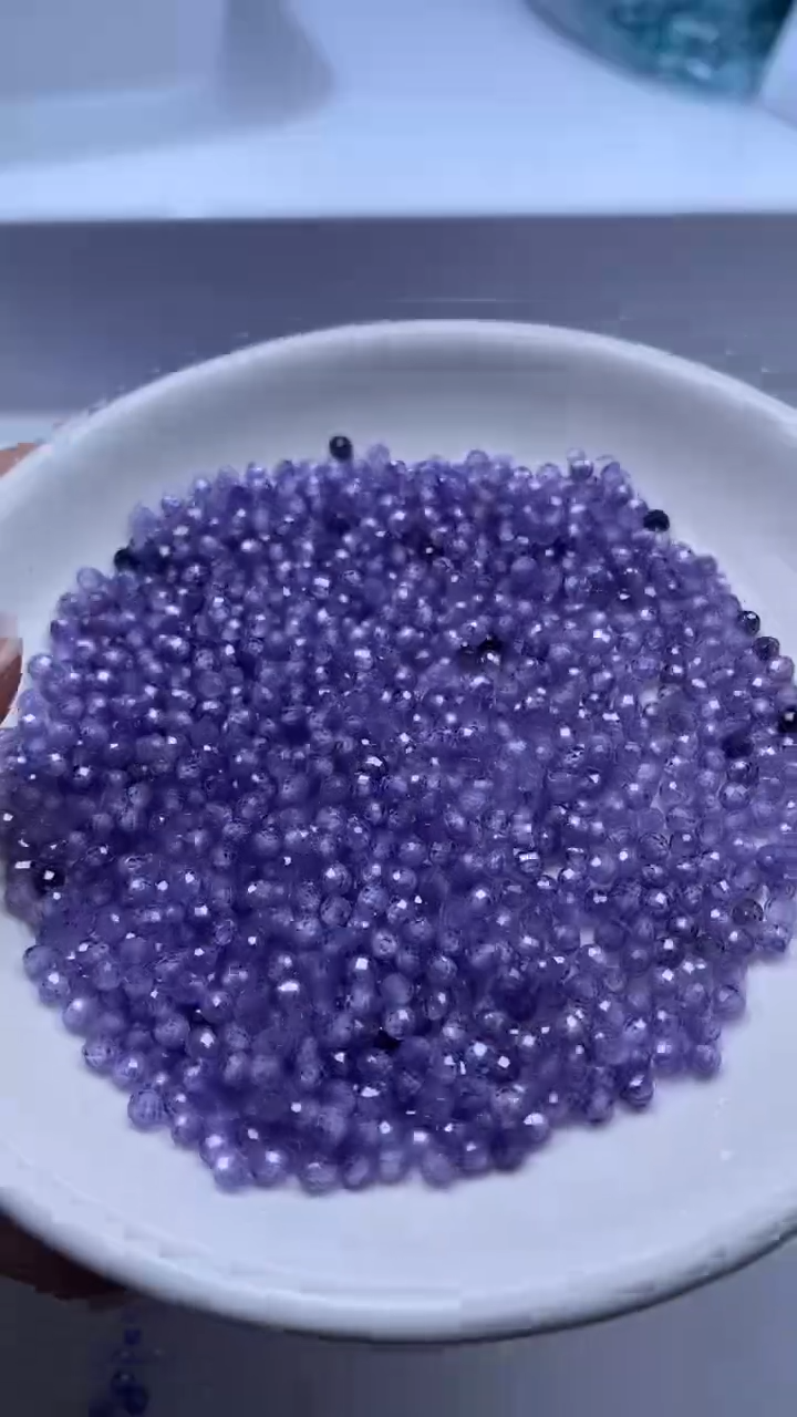 颈饰未镶嵌水晶X310-浅紫色碧玺3mm*50颗