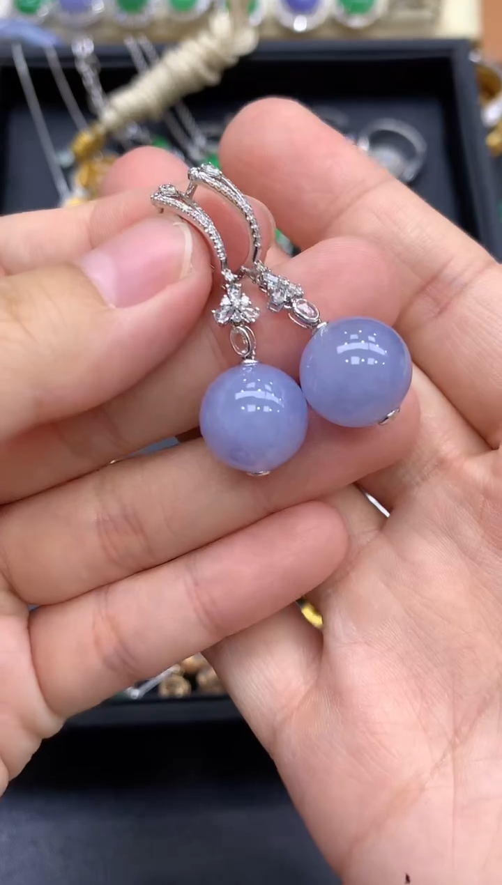 18K金镶嵌翡翠耳饰650-中国好珍宝