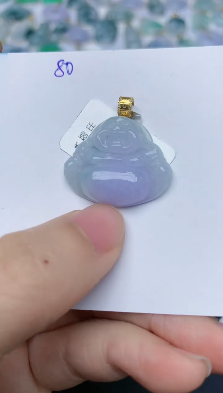 【闪购商品】翡翠颈饰18K金镶嵌天然翡翠A货    80