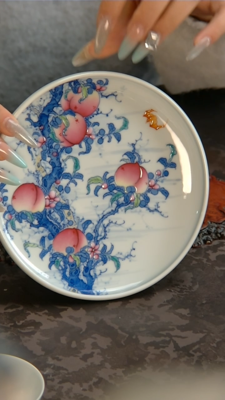 【闪购商品】青花手绘桃子壶承