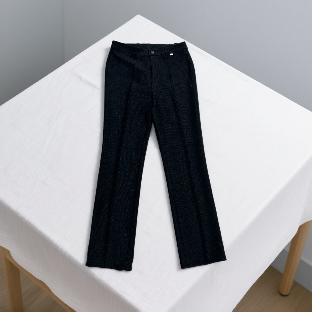 黑色细闪女士烟管直筒裤时尚百搭显瘦