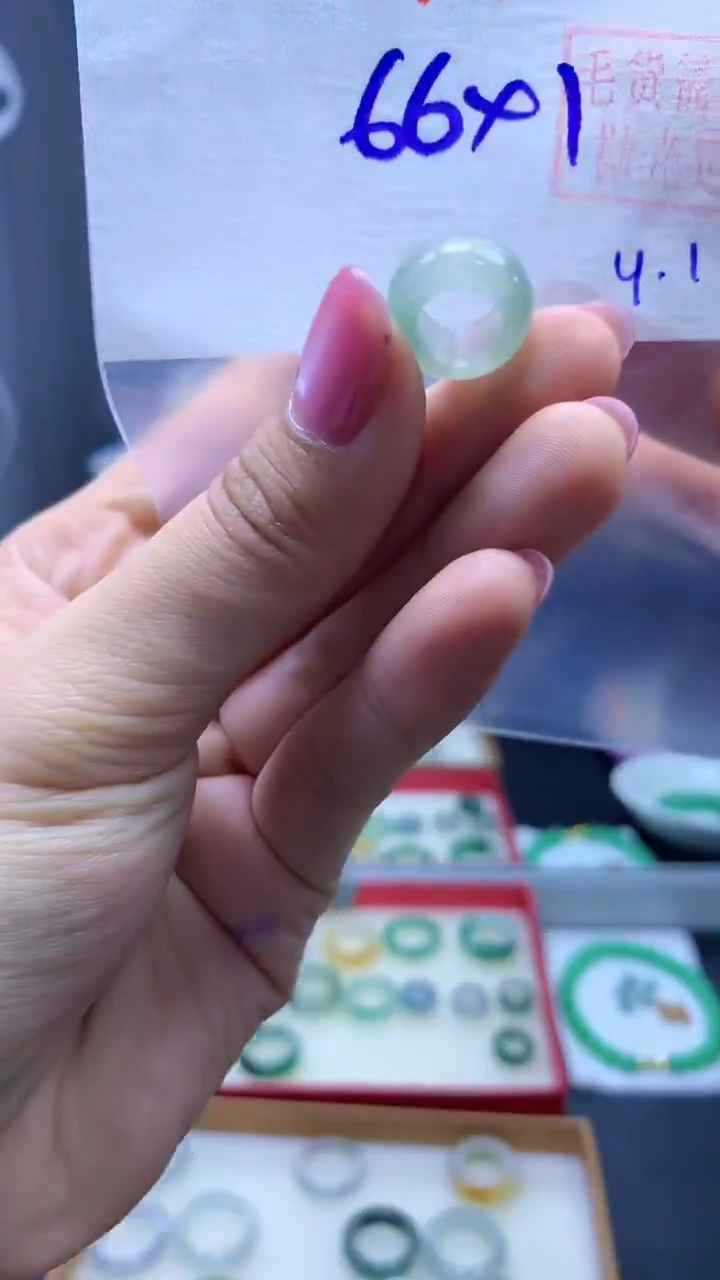 未镶嵌定制翡翠甜甜圈#66元-毛货需精细抛光