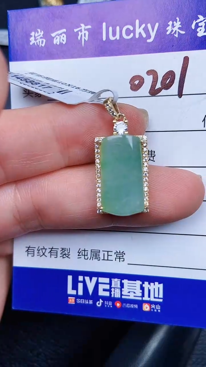 颈饰银S925镶嵌翡翠0101