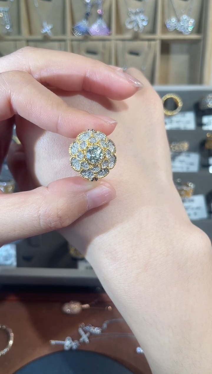 【闪购商品】钻石戒指18K金镶嵌【月下高定】戒指