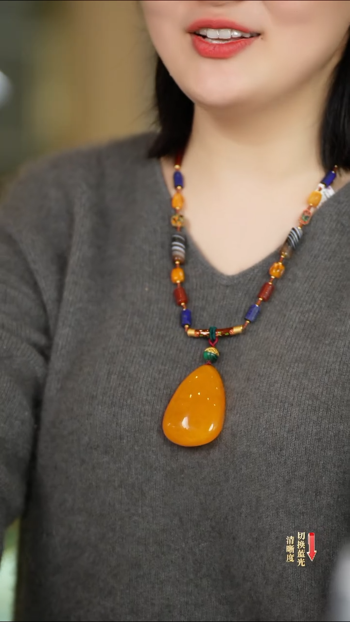【闪购商品】琥珀颈饰未镶嵌0202-013多样性发一件