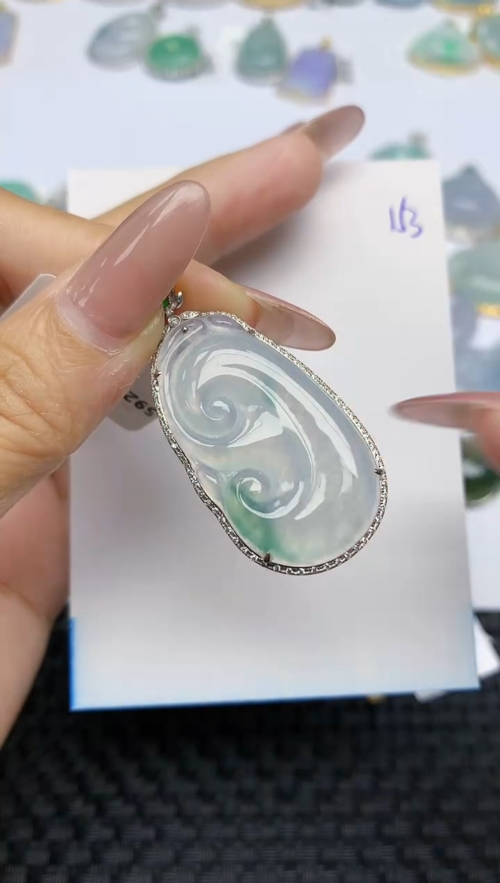 【闪购商品】翡翠颈饰18K金镶嵌天然A货翡翠 153