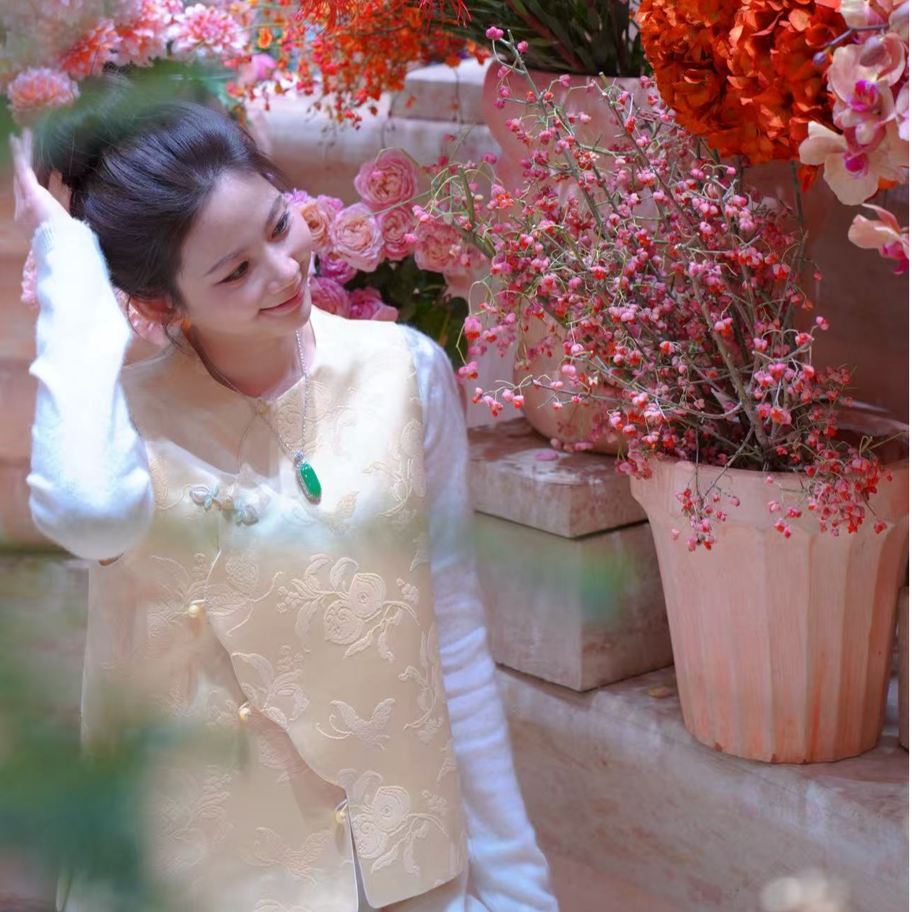 墨染之道 国风新中式漳缎马甲FX0805