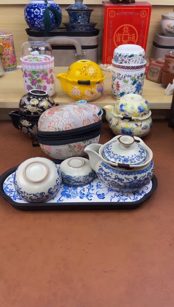 陶陶瓷茶具摆件旅行套组